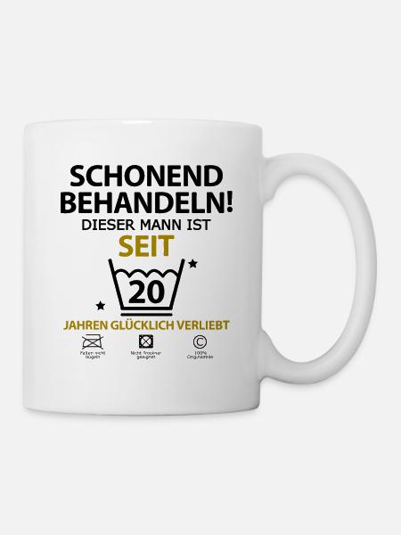 20 jahr Beziehung zusammen Geschenk Mann Freund - Tasse - Weiß