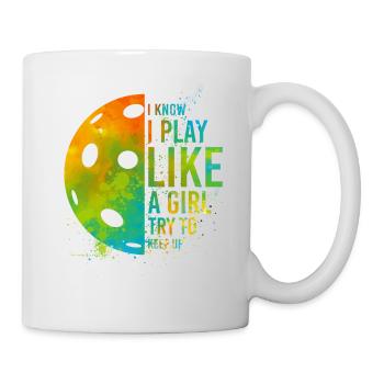 Pickleball Girl Ladies Aquarelle - Mug blanc - blanc - Droite