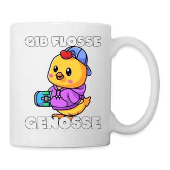 Skater Huhn Spruch Skateboard Geschenk - Tasse - Weiß - Rechts