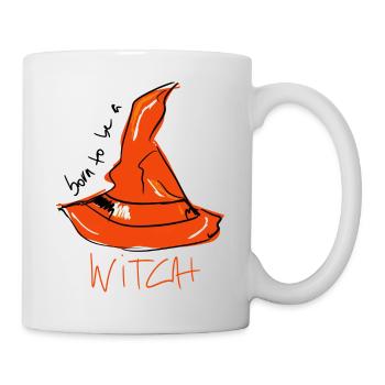 Halloween attire de vraies sorcières derrière le poêle - Mug blanc - blanc - Droite