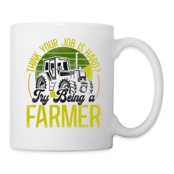 Farming Farmer Tractor Vintage - Tasse - Weiß - Rechts