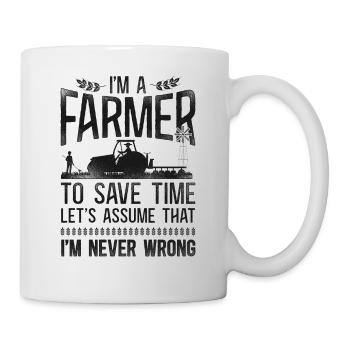 Farming Farmer Tractor Vintage I'm - Mug - white - Right