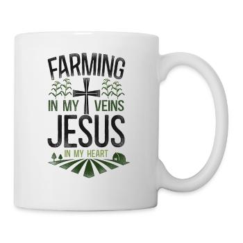 Farming Farmer Faith Christian - Tasse - Weiß - Rechts