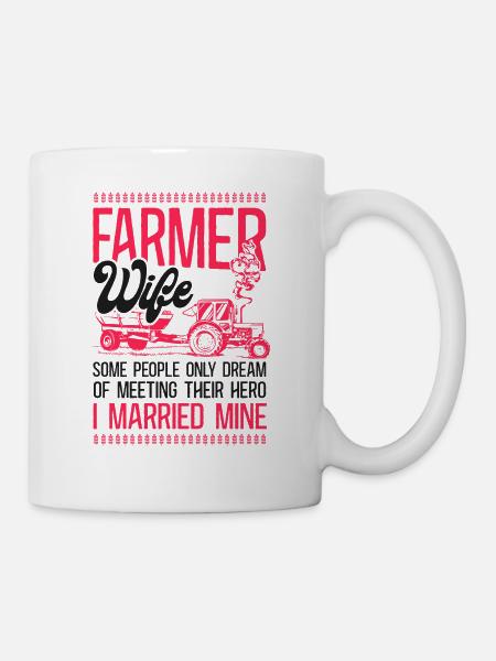 Farming Farmer Wife Tractor Farmer - Mug - white