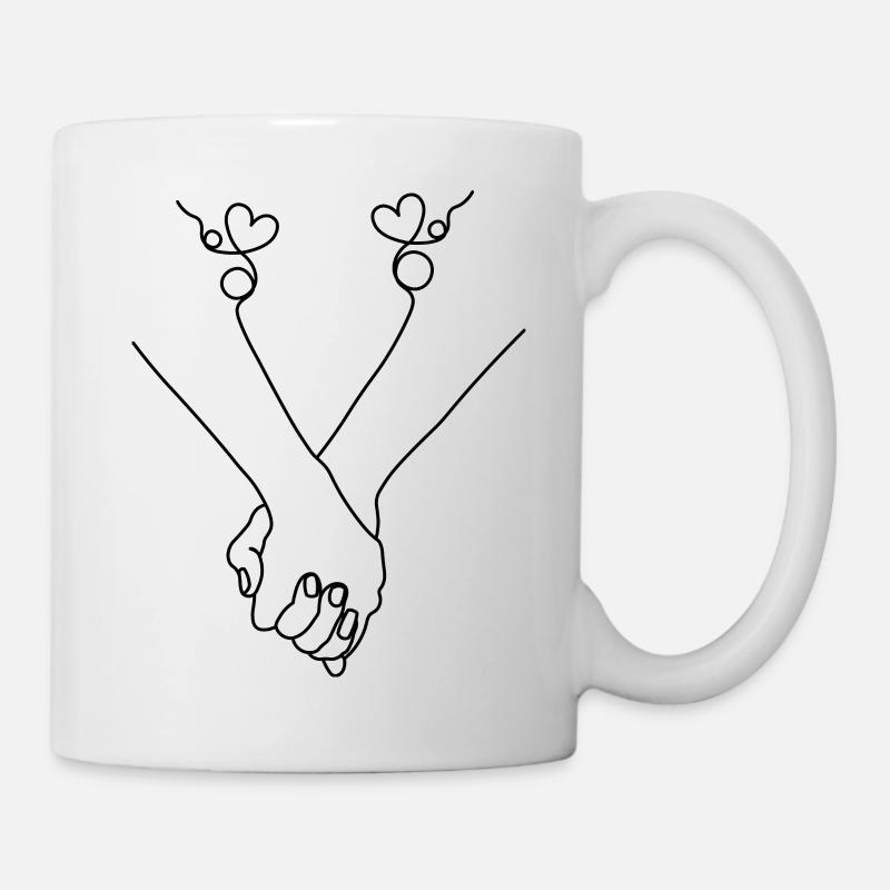 drawing to the line couple - Mug - white