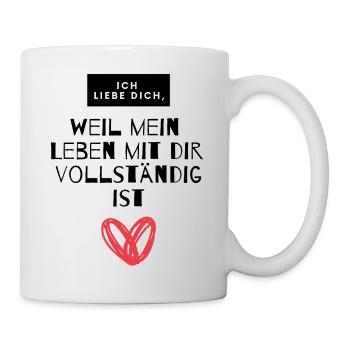 Ich liebe dich Sprüche & Zitate - Liebeserklärung - Tasse - Weiß - Rechts