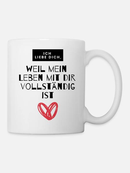 Ich liebe dich Sprüche & Zitate - Liebeserklärung - Tasse - Weiß
