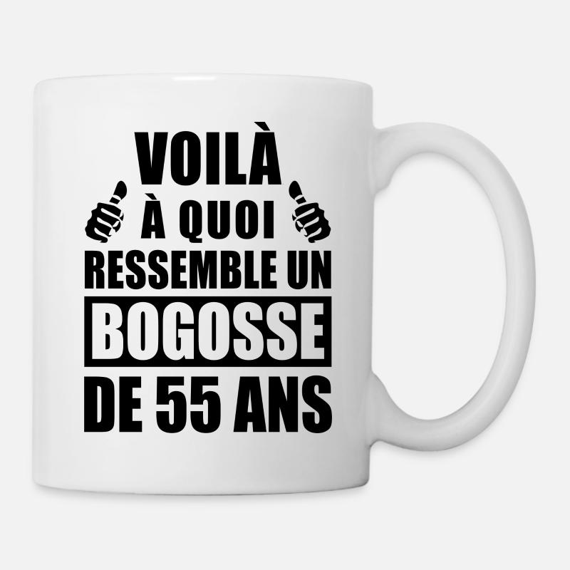 bogosse de 55 ans / humour anniversaire 55 ans - Mug blanc - blanc