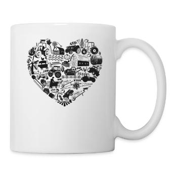 Tracteur de cœur d’agriculteur agricole - Mug blanc - blanc - Droite