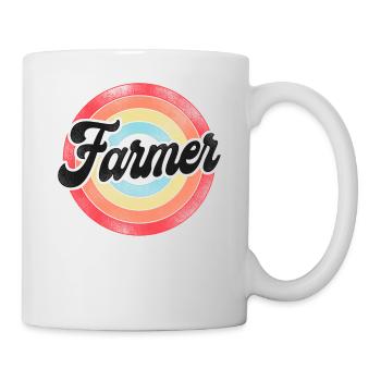 Farming Farmer Retro Vintage - Tasse - Weiß - Rechts