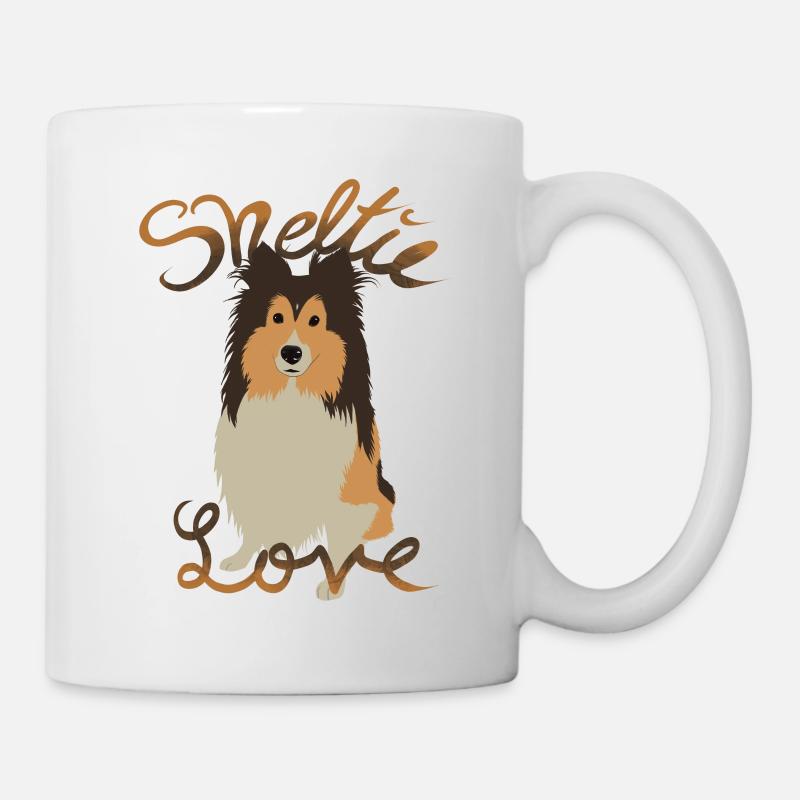 Sheltie-Love Comic Dog Shetland Sheepdog Cute - Mug - white