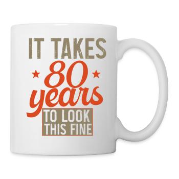 It takes 80 years retro birthday gift - Mug blanc - blanc - Droite