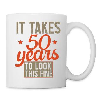 It takes 50 years retro birthday gift - Mug blanc - blanc - Droite