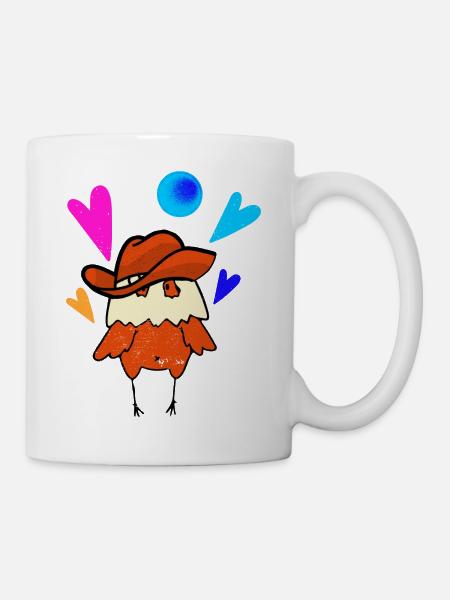 Hähnchen Cowboy - Tasse - Weiß