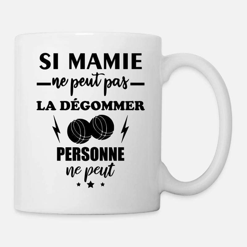 Si mamie ne peut pas la dégommer, pétanque - Mug blanc - blanc