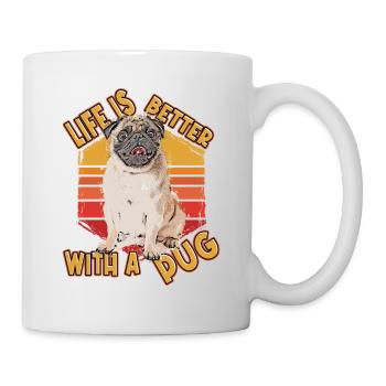 Pug Pug Saying Funny Dog Pet Cartoon Comic - Mug - white - Right