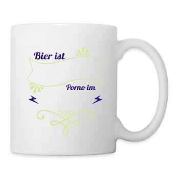 alkoholische getränke abends blau lustige sprüche - Tasse - Weiß - Rechts