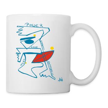 Drawing Face Abstract A Line Woman - Mug - white - Right