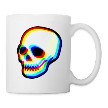 Moderne Neonschädel Illustration - Tasse - Weiß - Rechts