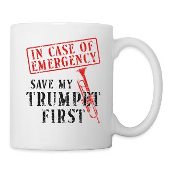 Trompettiste Vintage en cas de - Mug blanc - blanc - Droite
