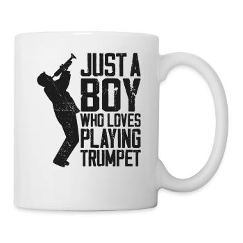 Trumpet Player Vintage Just A Boy - Tasse - Weiß - Rechts