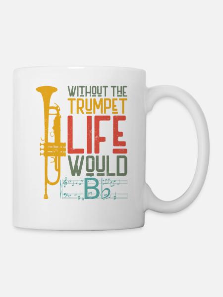 Trumpet Player B Flat Vintage - Tasse - Weiß