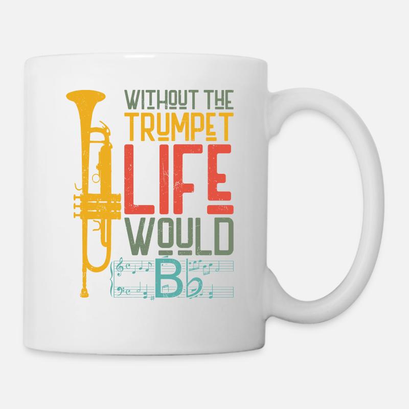Trumpet Player B Flat Vintage - Tasse - Weiß