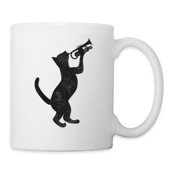 Trumpet Player Cat Vintage - Tasse - Weiß - Rechts