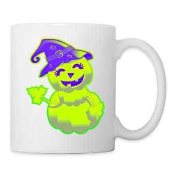 Cute Halloween Pumpkin - Green - Mug - white - Right