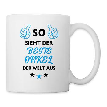 So sieht der beste Onkel der Welt aus Bester Onkel - Tasse - Weiß - Rechts