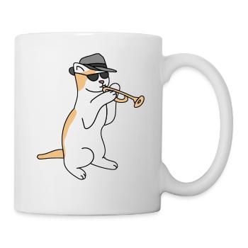 Trumpet Player Cat Jazz - Mug - white - Right