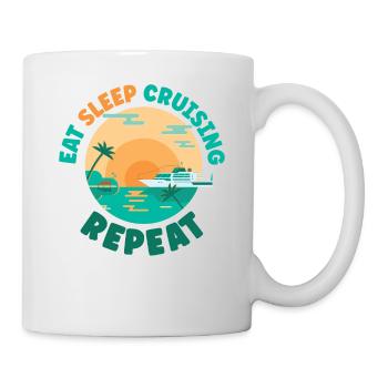 Vacances en bateau de croisière Manger dormir - Mug blanc - blanc - Droite
