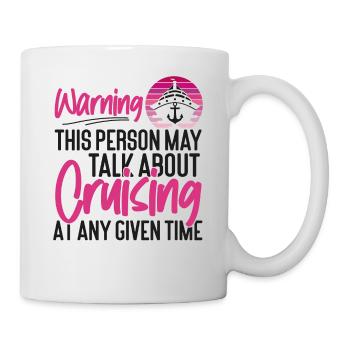 Avertissement de fille de vacances de bateau de croisière - Mug blanc - blanc - Droite