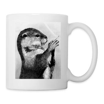 Loutre fumeuse - Mug blanc - blanc - Droite