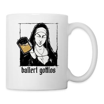 Ballert Gottlos Alkohol Nonne Trinkt Maß Bier - Tasse - Weiß - Rechts