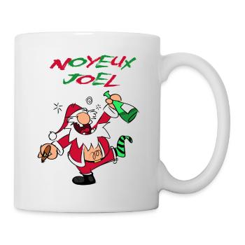 Pere Noel betrunken lustig Noyeux Joel - Tasse - Weiß - Rechts