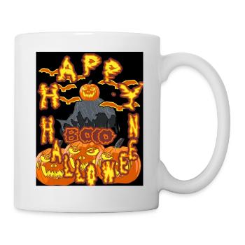 Bo, happy Halloween mit Master Kürbis - Tasse - Weiß - Rechts