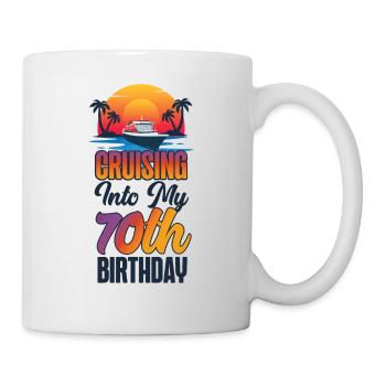 70e anniversaire de Cruise Ship Vacation - Mug blanc - blanc - Droite