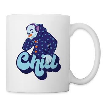 Chill Cool Fun Schneemann Winter Schnee Weihnachtsgeschenk - Tasse - Weiß - Rechts