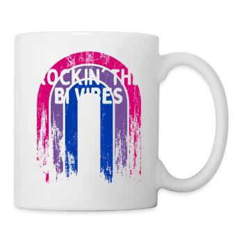 Rockin' the Bi Vibes Bisexuel LGBTQ Bi Pride LGBT - Mug blanc - blanc - Droite