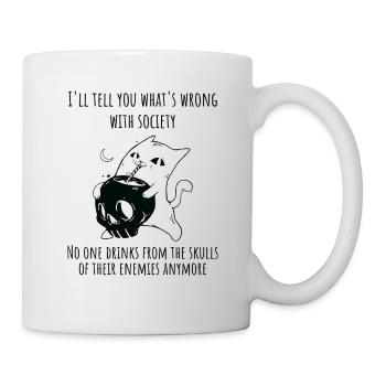 Buvez dans le crâne du chat maléfique de vos - Mug blanc - blanc - Droite