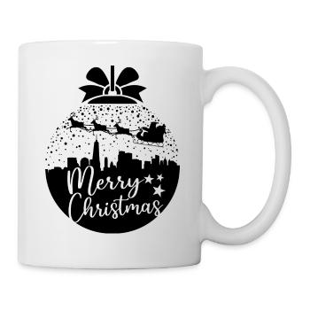 Weihnachten Schneeball Santa Sleigh Frohe Weihnachten Geschenk - Tasse - Weiß - Rechts