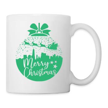 Weihnachten Schneeball Santa Sleigh Frohe Weihnachten Geschenk - Tasse - Weiß - Rechts