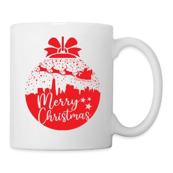 Weihnachten Schneeball Santa Sleigh Frohe Weihnachten Geschenk - Tasse - Weiß - Rechts