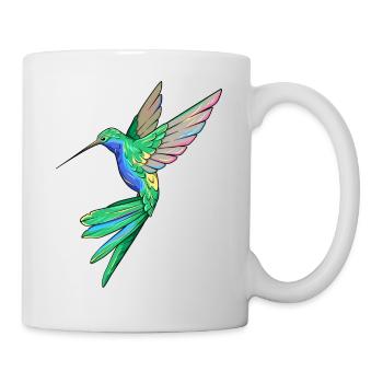 Kolibri Vogel Federn - Tasse - Weiß - Rechts