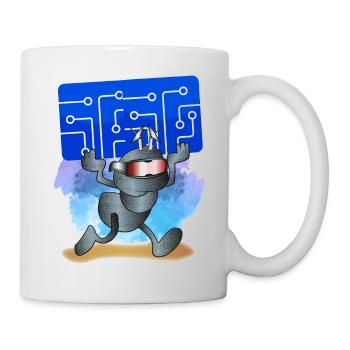 Fourmi cyborg portant une puce - Mug blanc - blanc - Droite
