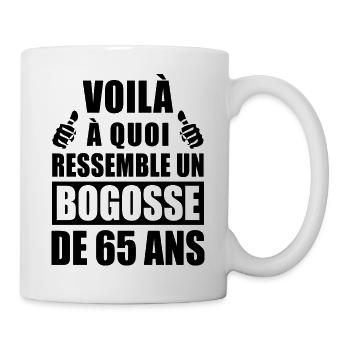 bogosse de 65 ans / humour anniversaire 65 ans - Mug blanc - blanc - Droite