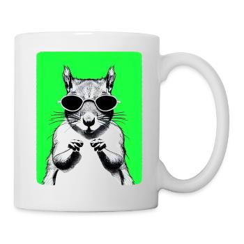 Squirrel Sunglasses Animal Cute Funny Cool 4 - Mug - white - Right