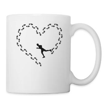 Coureur de course à pied Demi-marathon Cœur - Mug blanc - blanc - Droite