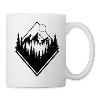 Landschaften in geometrischer Form Schwarz und Weiß - Tasse - Weiß - Rechts